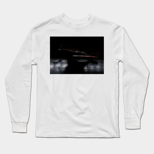 RAF Spitfire in the Hangar Long Sleeve T-Shirt by captureasecond